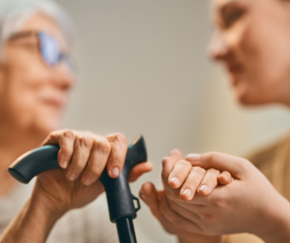 Caregiver providing compassionate support